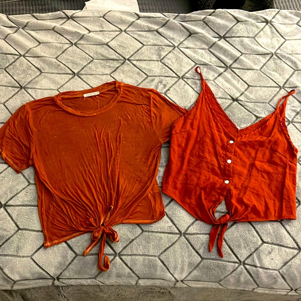 Tie tops burnt orange